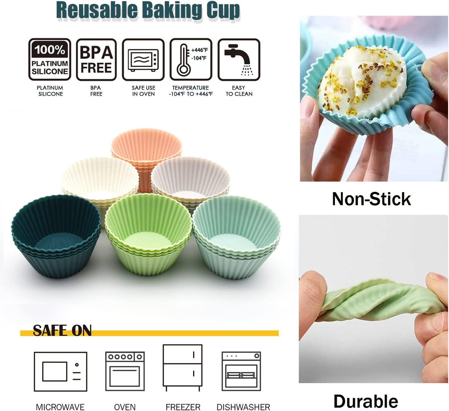 Cupcake Liners Standard Baking Cups Muffin Paper Cases V1258-DP02-C-1077