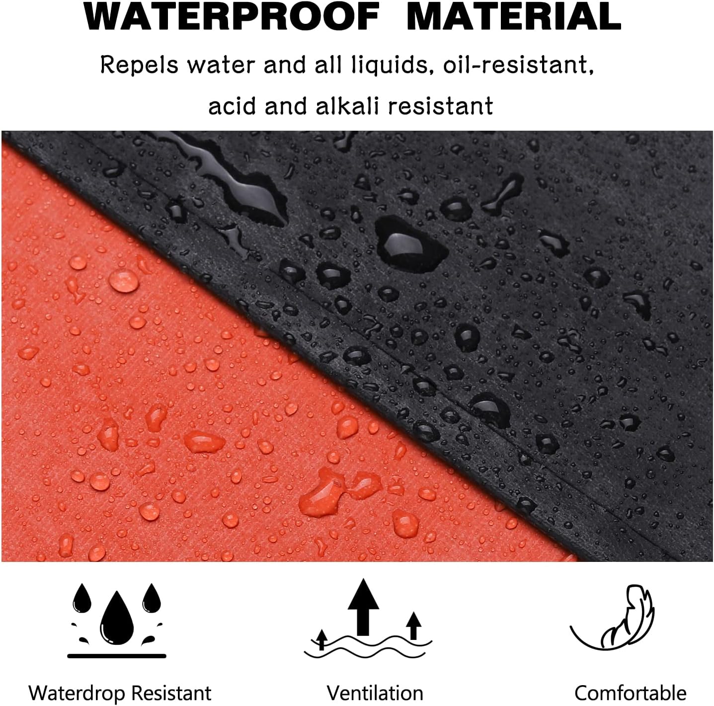 Thick Waterproof Rubber Black Vinyl Apr for Men 39" Heavy Duty Lg Chemical Resistant V1258-DP02-C-1081