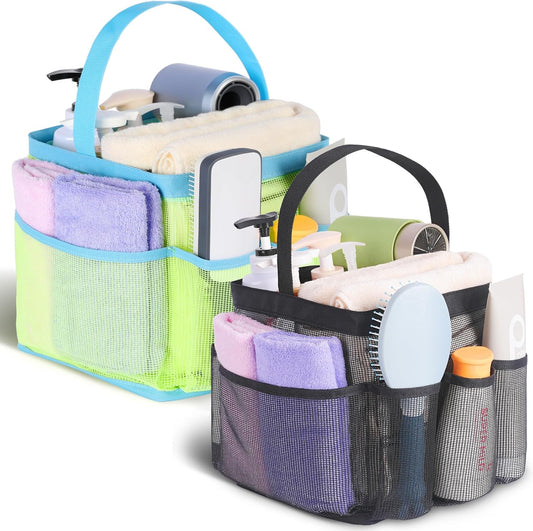 2 Pack Mesh Shower Caddy Portable for College Dorm Room Essentials, Shower Caddy Dorm with 8-Pocket Large V1258-DP02-C-1083