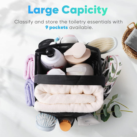 2 Pack Mesh Shower Caddy Portable for College Dorm Room Essentials, Shower Caddy Dorm with 8-Pocket Large V1258-DP02-C-1083