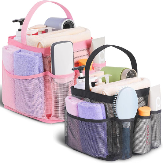 2 Pack Mesh Shower Caddy Portable for College Dorm Room Essentials, Shower Caddy Dorm with 8-Pocket Large V1258-DP02-C-1084