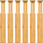 Adjustable Bamboo Drawer Dividers, Expandable Drawer Organizer for Kitchen, Bedroom, Bathroom, Dresser and V1258-DP02-C-1091