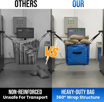 Extra Large Moving Bags, 4 Pack Blue Heavy Duty Totes For Storage with Visible Window, Wrap Around Handles, V1258-DP02-C-1095