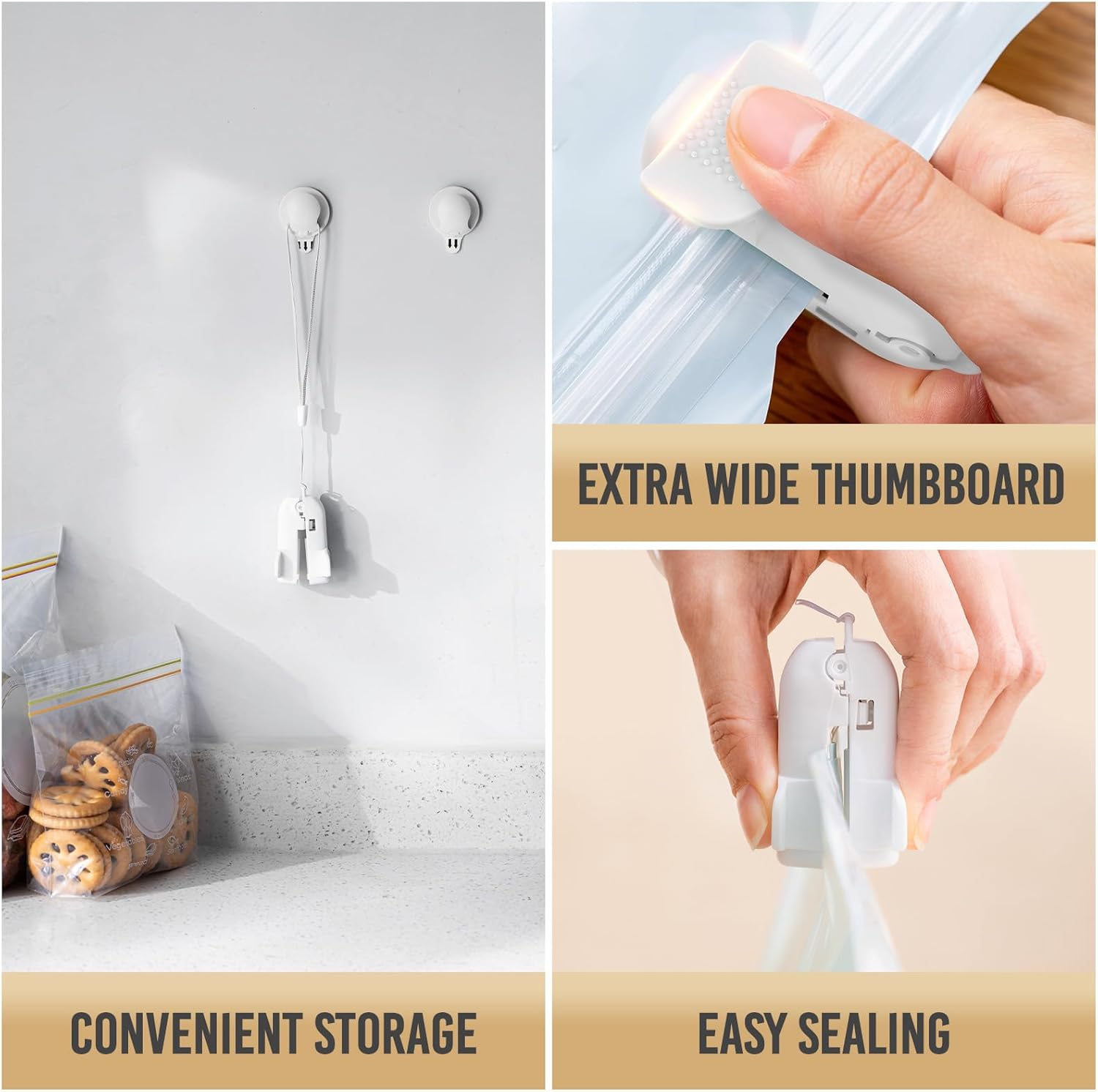 Plastic Heavy Rolling Slide Clip Seal Grip Air Tight Accessories for Vacuum Storage Space Saver Bags V1258-DP02-C-1097