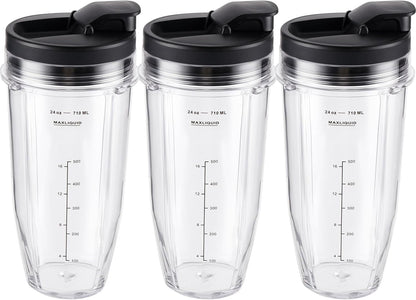 Ninja Blender Cups Replacement 24oz - Compatible with Ninja BN401, BL450, BL456, BL480, BL2012, BN751, BN801, V1258-DP02-C-112