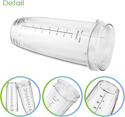 Ninja Blender Cups Replacement 24oz - Compatible with Ninja BN401, BL450, BL456, BL480, BL2012, BN751, BN801, V1258-DP02-C-112