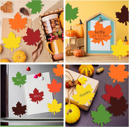 Glenmal 540 Sheets Thanksgiving Fall Leaf Sticky Notes Autumn Sticky Notepads Maple Leaves Shape Self Stick V1258-DP02-C-1120