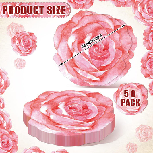 Set of 100 Peony Placemat Pink Floral Place Mats Spring Paper Placemats Disposable for Dining Table Parties V1258-DP02-C-1124