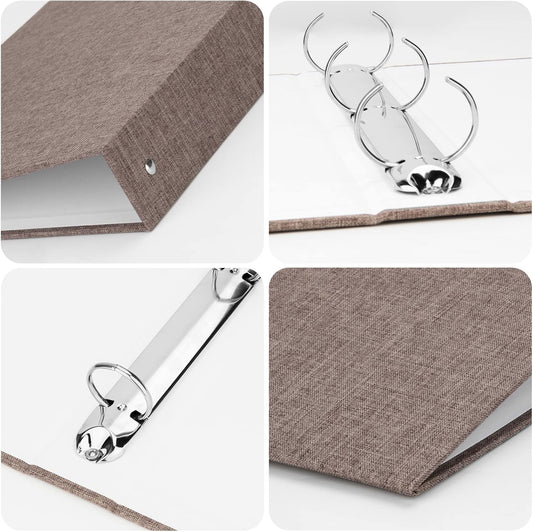 3 Ring Binder, A4 Fabric Cover Round Ring Durable Binder for 3-Hole Letter Size Paper, Decorative Organizer V1258-DP02-C-1127