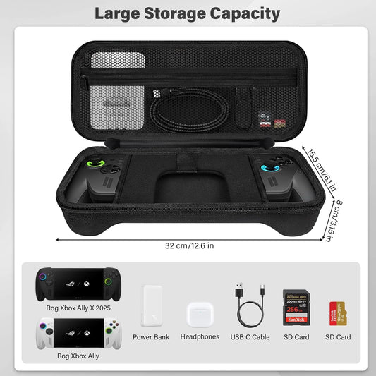 CheerBall Carrying Case Compatible with ASUS ROG Xbox Ally /Xbox Ally X 2025, EVA Hard Shell Protective V1258-DP02-C-1129