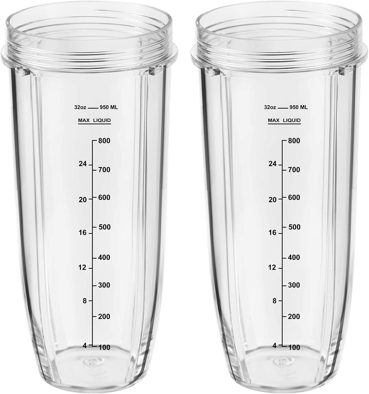 Replacement Part for Nutri Ninja Blender 2-Pack 32oz Replacement Cups Compatible with Nutri Ninja Auto-iQ V1258-DP02-C-113