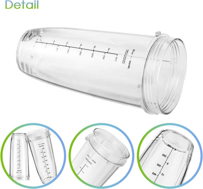 Replacement Part for Nutri Ninja Blender 2-Pack 32oz Replacement Cups Compatible with Nutri Ninja Auto-iQ V1258-DP02-C-113