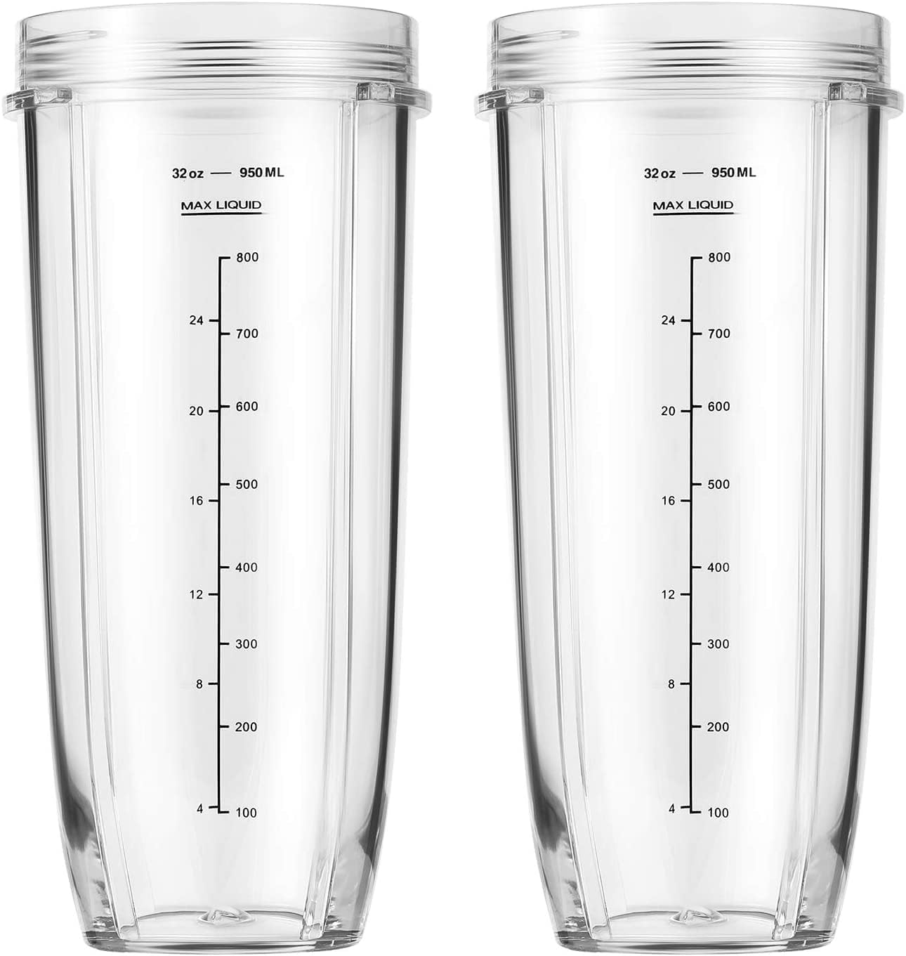 Replacement Part for Nutri Ninja Blender 2-Pack 32oz Replacement Cups Compatible with Nutri Ninja Auto-iQ V1258-DP02-C-113