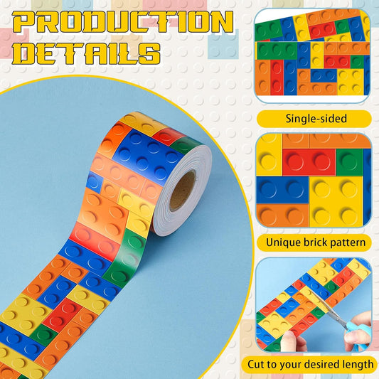 Glenmal 3roll 65.6 Feet Building Block Bulletin Board Borders Classroom Borders Colorful Bulletin Board Trim V1258-DP02-C-1131