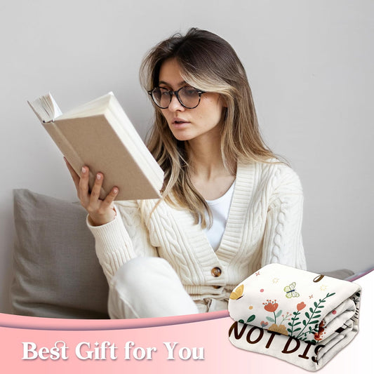 Book Lovers Gifts for Women Men, Flannel Soft Book Reading Blanket Decor, Reader Gifts for Birthday, Reading V1258-DP02-C-1137