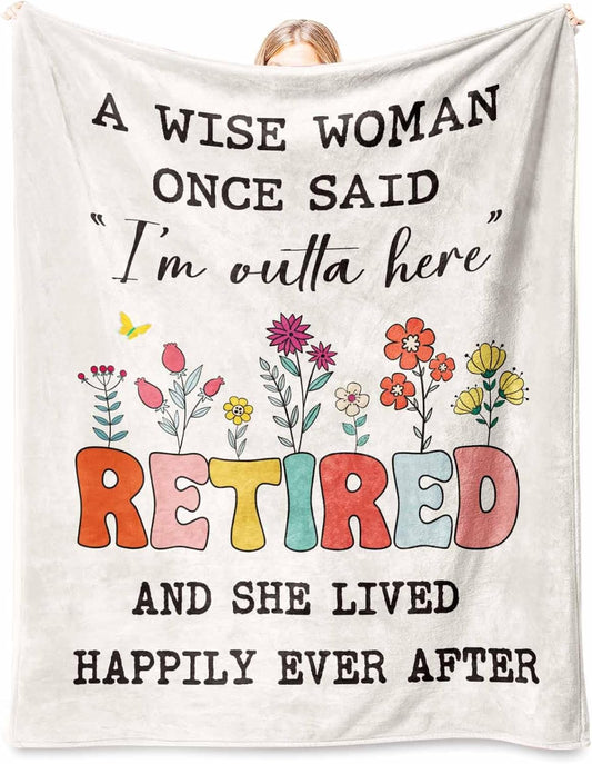 Retirement Gift for Woman 2026, Soft Flannel Retirement Blankets for Women, Best Retired Gifts for Women, V1258-DP02-C-1141