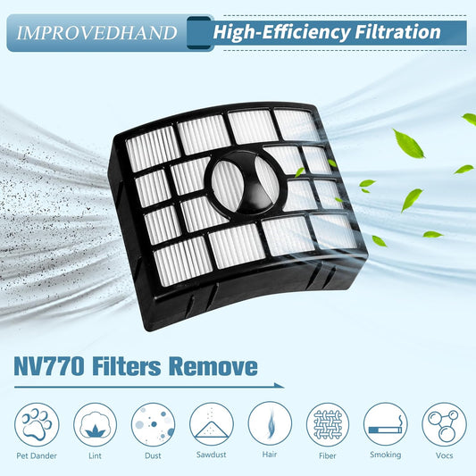 NV770 Filter Replacement Compatible with Shar-k Duo Clean Lift-away Upright Vacuum UV700 V1258-DP02-C-1181