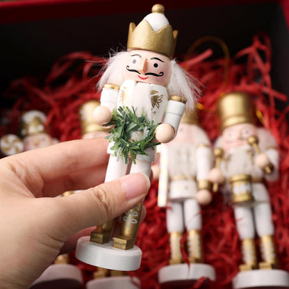 5PCS Nutcracker Christmas Decor, Wooden Nutcracker Hanging Ornaments Soldier for Christmas Tree Gift Shelves V1258-DP02-C-1193