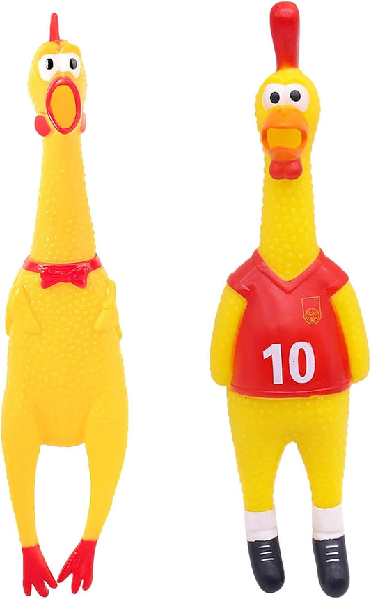 Screaming Chicken & Squeaky Chicken Dog Toy - Two Hilarious Prank Toys for Fun, Stress Relief & Play V1258-DP02-C-1194