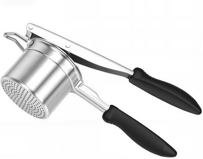 Potato Ricer, 304 Stainless Steel Manual Potato Press with Silicone Handle, Dishwasher Safe Kitchen Tool for V1258-DP02-C-12
