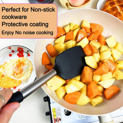 5Pcs Silicone Spatula Heat Resistant Long Large Spatulas Set for Nonstick Cookware, Rubber Pancake Fish V1258-DP02-C-120