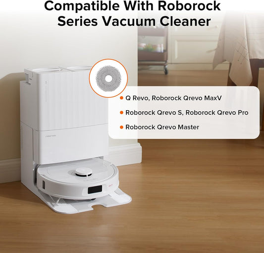 4 Pack Microfiber Mop Cloths for Q Revo, Qrevo MaxV, Qrevo S, Qrevo Pro, Qrevo Slim Qrevo S5V Robot Vacuum V1258-DP02-C-1208