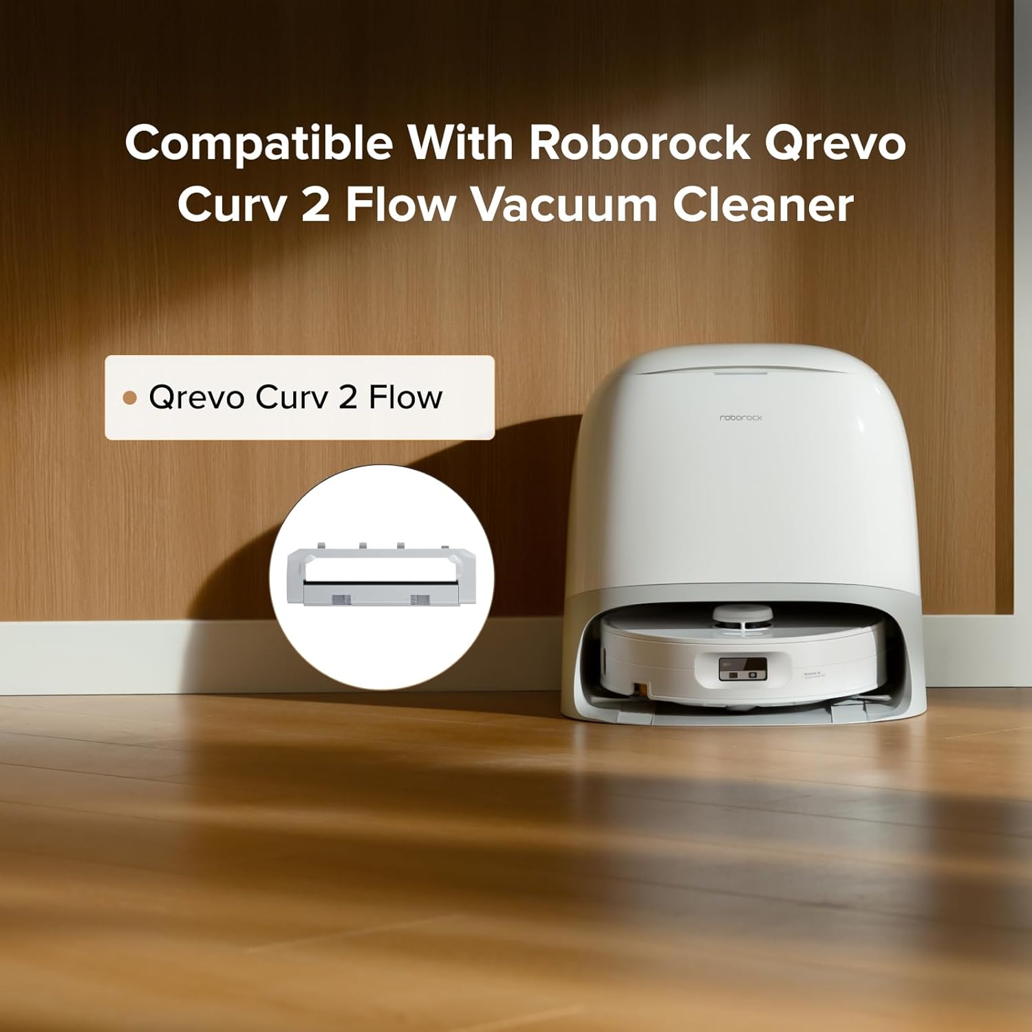 Main Brush Cover for Qrevo Curv 2 Flow Robot Vacuums, Light Gray V1258-DP02-C-1215