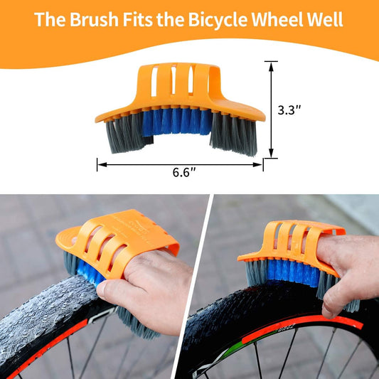 8 Pieces Precision Bicycle Cleaning Brush Tool Including Bike Chain Scrubber, suitable for Mountain, Road, V1258-DP02-C-1217