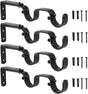Heavy Duty Curtain Rod Brackets - Adjustable Double Rod Holders, 1 Inch (4 PCS, Black) V1258-DP02-C-1219