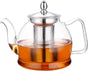 1000ml Glass Teapot with Removable Infuser, Stovetop Safe Tea Kettle, Blooming and Loose Leaf Tea Maker Set V1258-DP02-C-122