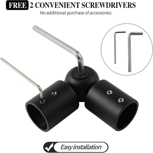 Heavy Duty Hinged Elbow Connector Curtain Rod Corner Connector Elbow Connector for 1 Inch Bay Window Curtain V1258-DP02-C-1220