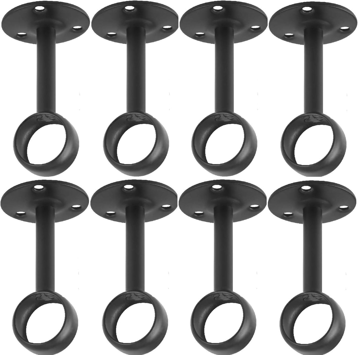 Curtain Rod Ceiling-Mount Bracket Curtain Rod Brackets Curtain Rod Holders (8 PCS, Black) V1258-DP02-C-1221