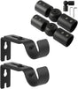 Adjustable 1 Inch Curtain Rod Brackets, Black Iron Wall Mounts, 2 Pack V1258-DP02-C-1225
