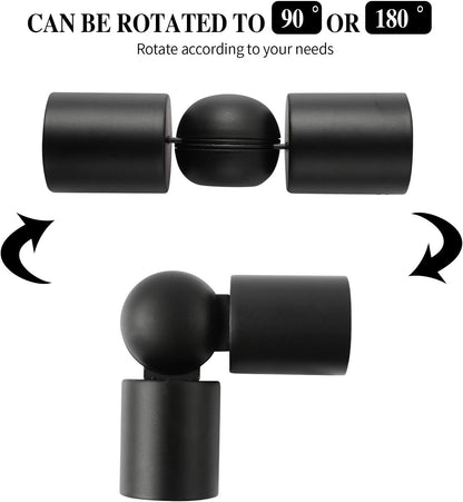 Adjustable 1 Inch Curtain Rod Brackets, Black Iron Wall Mounts, 2 Pack V1258-DP02-C-1225