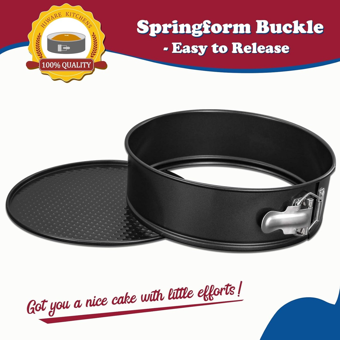 9 Inch Non-stick Cheesecake Pan Springform Pan with Removable Bottom/Leakproof - Black V1258-DP02-C-123