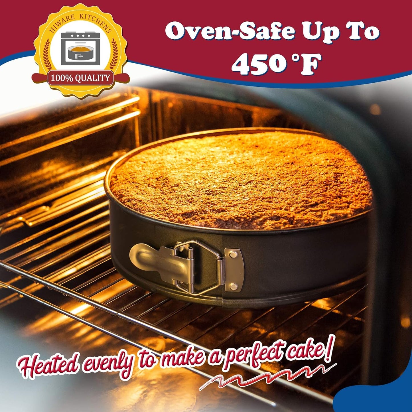 9 Inch Non-stick Cheesecake Pan Springform Pan with Removable Bottom/Leakproof - Black V1258-DP02-C-123