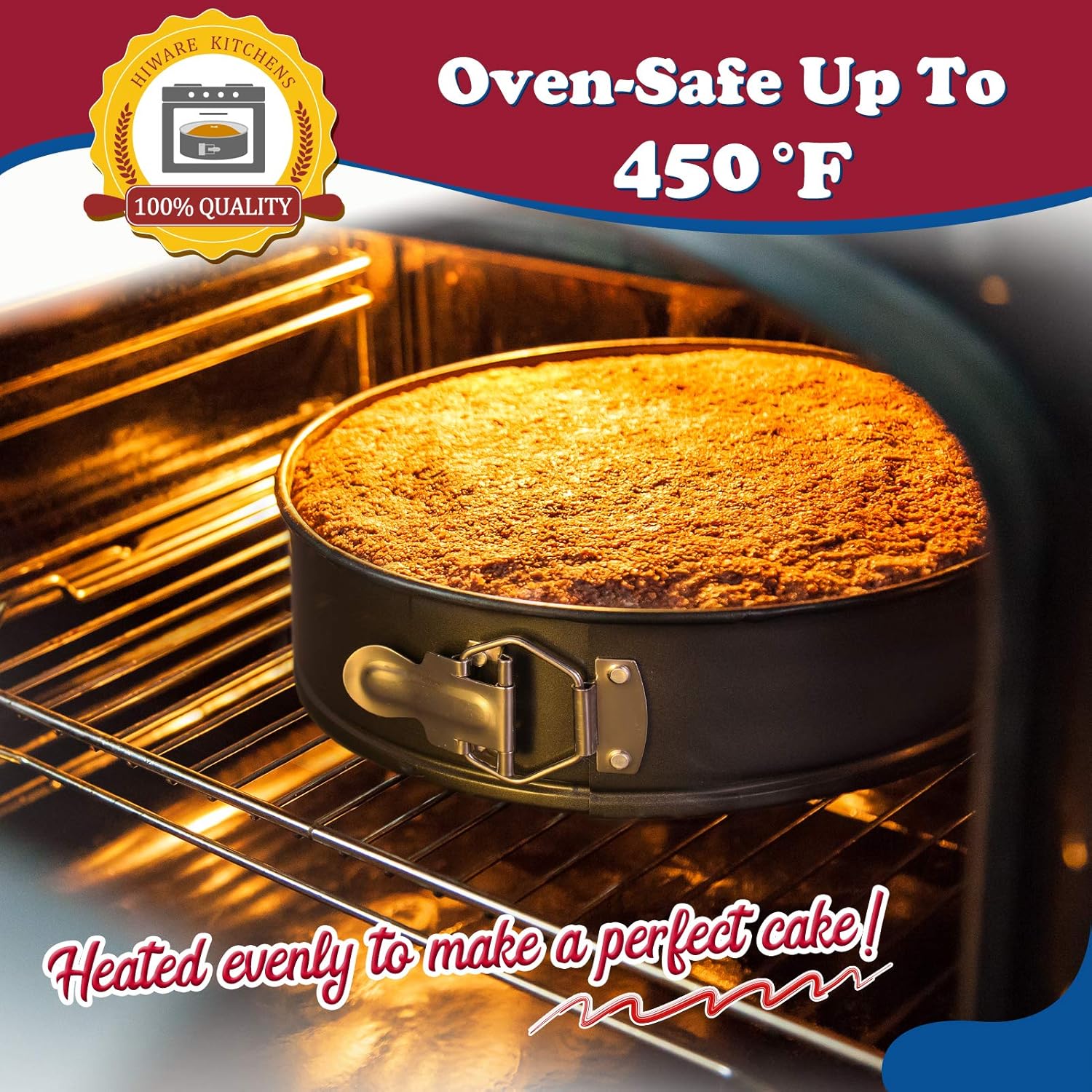 9 Inch Non-stick Cheesecake Pan Springform Pan with Removable Bottom/Leakproof - Black V1258-DP02-C-123