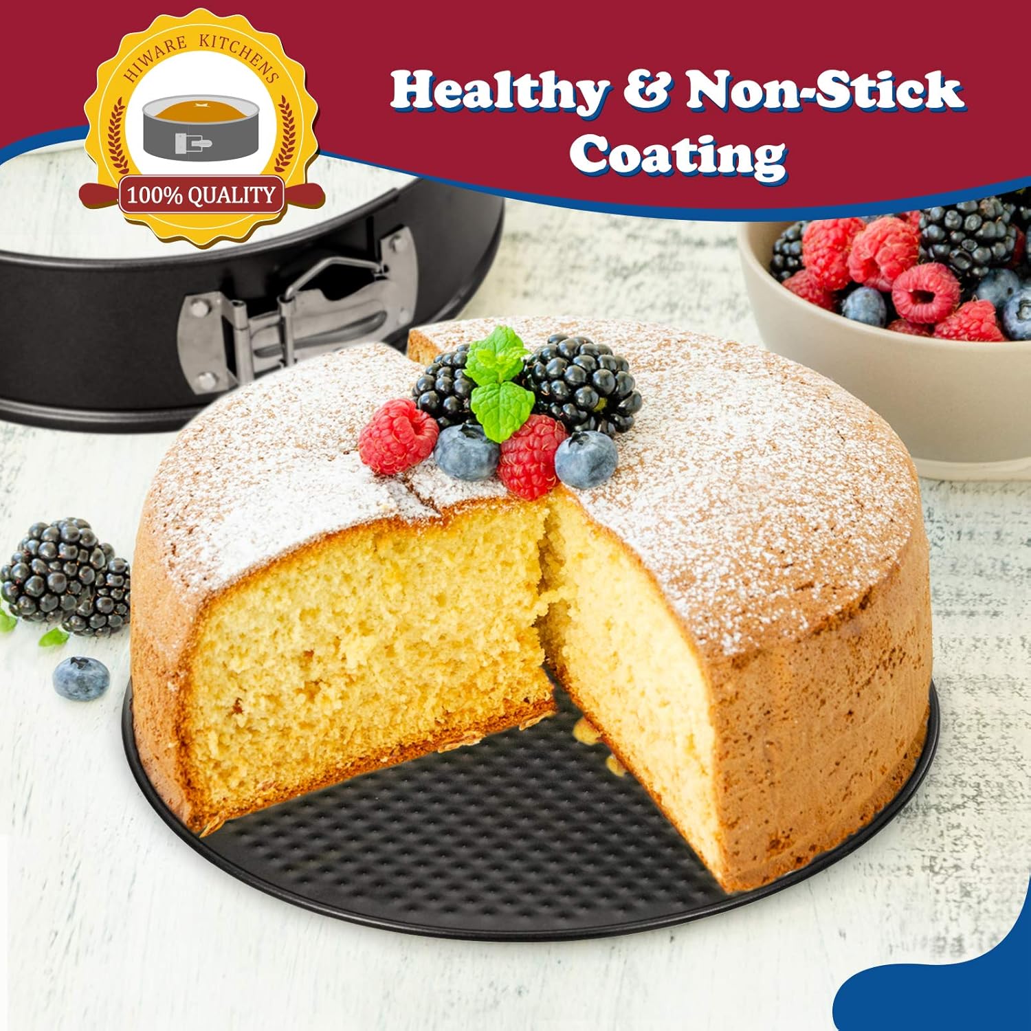 9 Inch Non-stick Cheesecake Pan Springform Pan with Removable Bottom/Leakproof - Black V1258-DP02-C-123