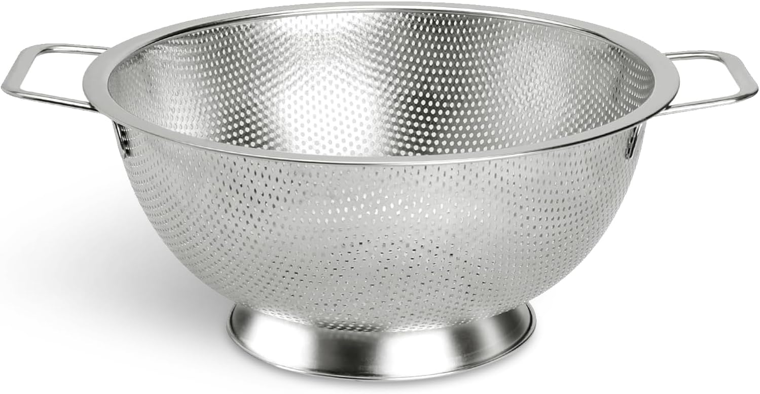 Colander Stainless Steel 3-Quart, Kitchen Strainer for Pasta, Fruits Vegetables, Dishwasher Safe V1258-DP02-C-1230