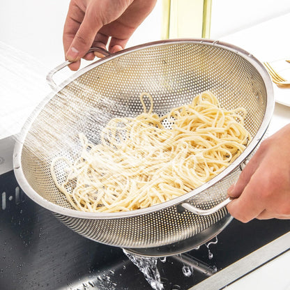Colander Stainless Steel 3-Quart, Kitchen Strainer for Pasta, Fruits Vegetables, Dishwasher Safe V1258-DP02-C-1230