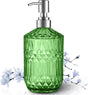 13 Oz Refillable Soap Dispenser, Glass Soap Dispenser for Dispense Hand Soap, Dish Soap, Lotion 2pack (Green) V1258-DP02-C-1232