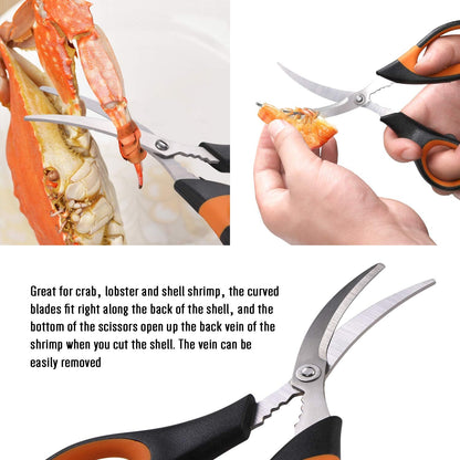 20-piece Seafood Tools Set includes 6 Crab Crackers, 6 Lobster Shellers, 6 Crab Leg Forks/Picks and 2 Seafood V1258-DP02-C-124