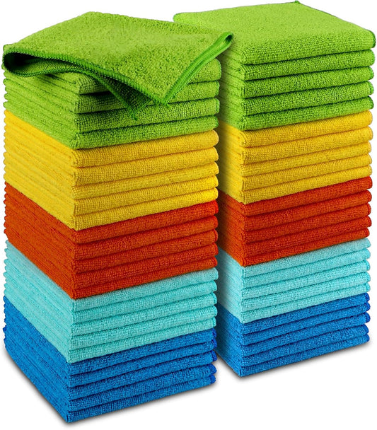 Microfiber Cleaning Cloths-50PK, Microfiber Towels for Cars, Premium All-Purpose Car Cloth, Dusting Cleaning V1258-DP02-C-1247