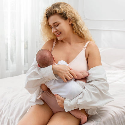 Womens Nursing Bra Seamless Breastfeeding Sleep Maternity Bra with Remove Bra Pads Extenders 5 Pack V1258-DP02-C-1249