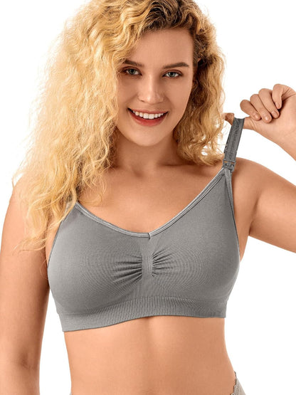 Womens Nursing Bra Seamless Breastfeeding Sleep Maternity Bra with Remove Bra Pads Extenders 5 Pack V1258-DP02-C-1249