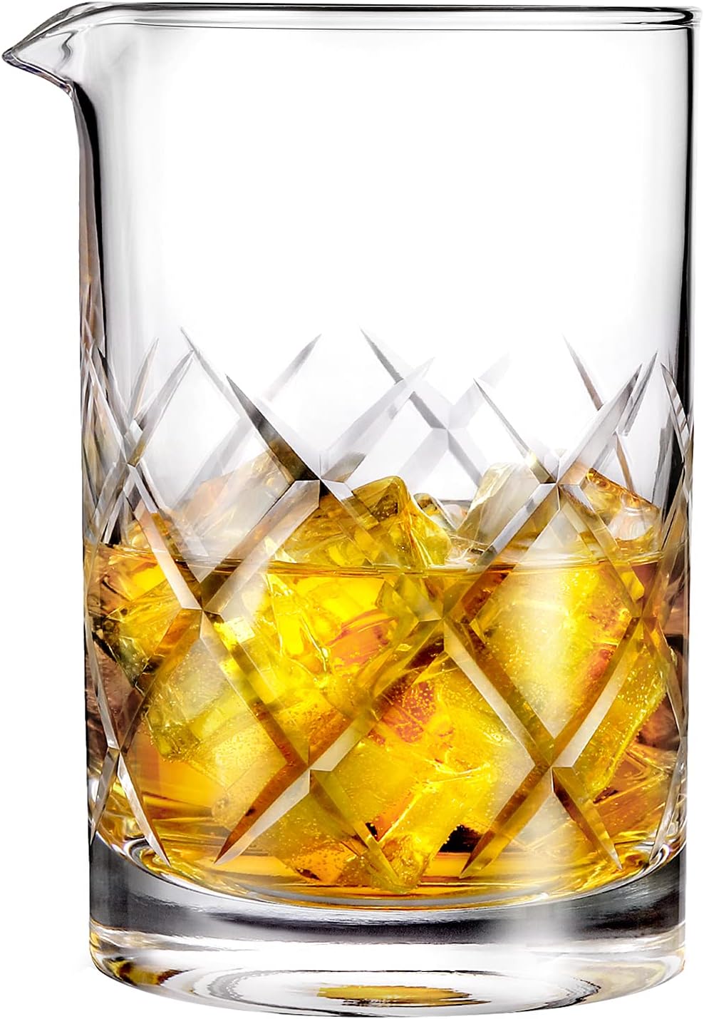 Professional 24 Oz Cocktail Mixing Glass, Thick Bottom Seamless Crystal Mixing Glass V1258-DP02-C-125