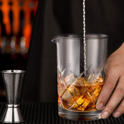 Professional 24 Oz Cocktail Mixing Glass, Thick Bottom Seamless Crystal Mixing Glass V1258-DP02-C-125