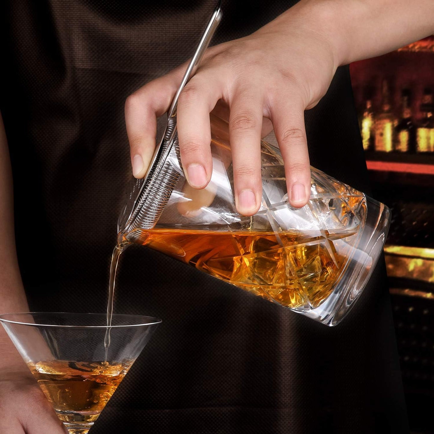 Professional 24 Oz Cocktail Mixing Glass, Thick Bottom Seamless Crystal Mixing Glass V1258-DP02-C-125