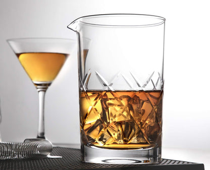 Professional 24 Oz Cocktail Mixing Glass, Thick Bottom Seamless Crystal Mixing Glass V1258-DP02-C-125