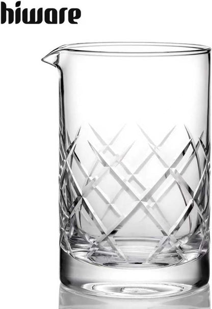 Professional 24 Oz Cocktail Mixing Glass, Thick Bottom Seamless Crystal Mixing Glass V1258-DP02-C-125